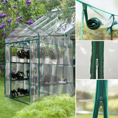 3-Tier Portable Greenhouse 6 Shelves PVC Cover